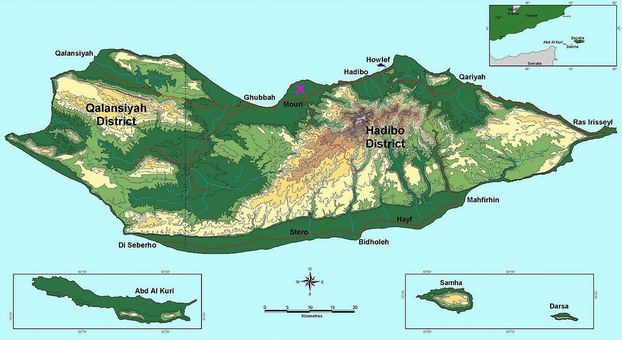 Карта острова Сокотра (Socotra)