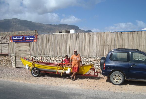 Junk rig sail on Socotra